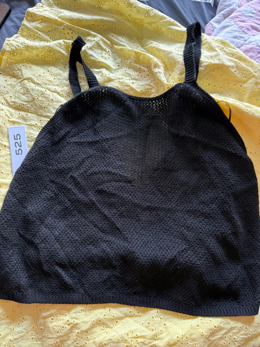 525 America Black Knit Bandeau Tank Top